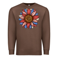 Chestnut American Flag Sunflower Premium Sweatshirt - LillyAllenDesigns
