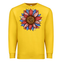 Lemon American Flag Sunflower Premium Sweatshirt - LillyAllenDesigns