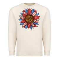 Sandshell American Flag Sunflower Premium Sweatshirt - LillyAllenDesigns