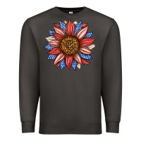 Smoke American Flag Sunflower Premium Sweatshirt - LillyAllenDesigns