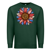 Sports Green American Flag Sunflower Premium Sweatshirt - LillyAllenDesigns