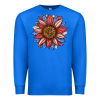 True Royal American Flag Sunflower Premium Sweatshirt - LillyAllenDesigns