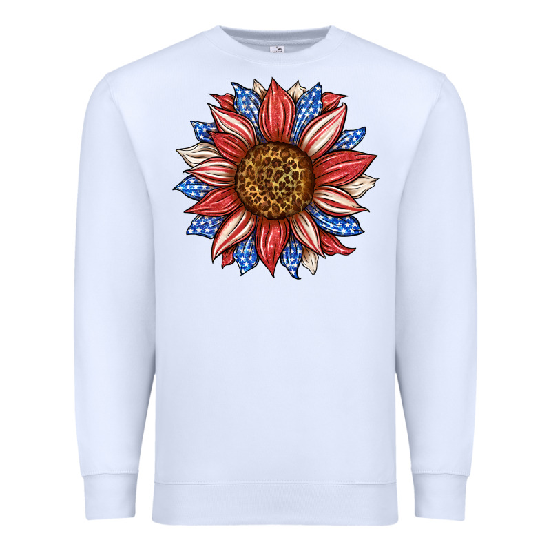 American Flag Sunflower Premium Sweatshirt by LillyAllenDesigns | Teevron