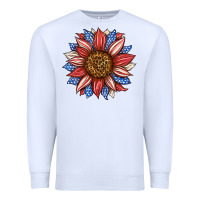 White American Flag Sunflower Premium Sweatshirt - LillyAllenDesigns