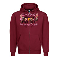 Burgundy sometimes i just have to let god fix it Zipper Hoodie - JahusDesignShop