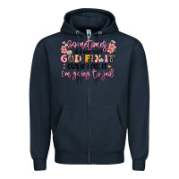 Navy sometimes i just have to let god fix it Zipper Hoodie - JahusDesignShop