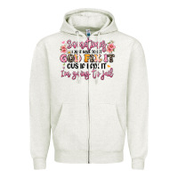 Oatmeal Heather sometimes i just have to let god fix it Zipper Hoodie - JahusDesignShop