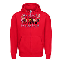 Red sometimes i just have to let god fix it Zipper Hoodie - JahusDesignShop