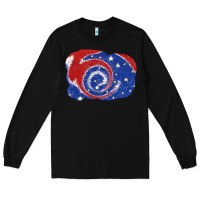 Black Patriotic tie dye background 4th of july Long Sleeve Tee - CowGirlArtShop