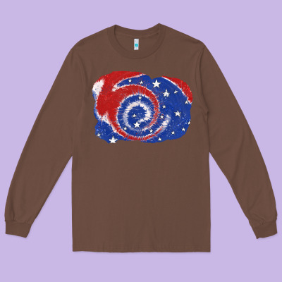 Patriotic Tie Dye Background 4th Of July Long Sleeve Tee Designed By Cowgirlartshop