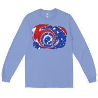Colony Blue Patriotic tie dye background 4th of july Long Sleeve Tee - CowGirlArtShop