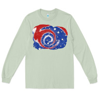 Matcha Patriotic tie dye background 4th of july Long Sleeve Tee - CowGirlArtShop