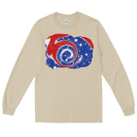 Mushroom Patriotic tie dye background 4th of july Long Sleeve Tee - CowGirlArtShop