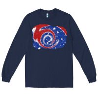 Navy Patriotic tie dye background 4th of july Long Sleeve Tee - CowGirlArtShop