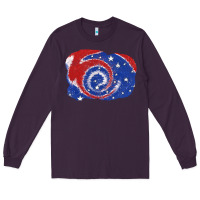 Plum Patriotic tie dye background 4th of july Long Sleeve Tee - CowGirlArtShop