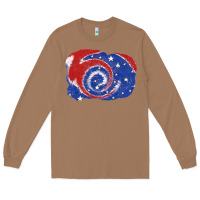 Toasted Coconut Patriotic tie dye background 4th of july Long Sleeve Tee - CowGirlArtShop