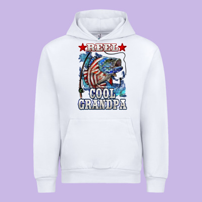 Reel Cool Grandpa American Flag Bass Urban Hoodie Designed By Lillyallendesigns