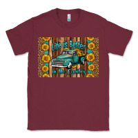 Burgundy life is better in the country skinny metal can holder Classic Tee - HRA Design Shop