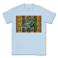 Dusty Blue life is better in the country skinny metal can holder Classic Tee - HRA Design Shop