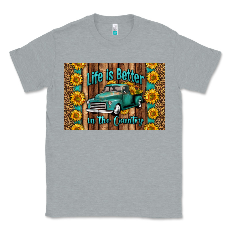 Life Is Better In The Country Skinny Metal Can Holder Classic Tee by HRA Design Shop | Teevron