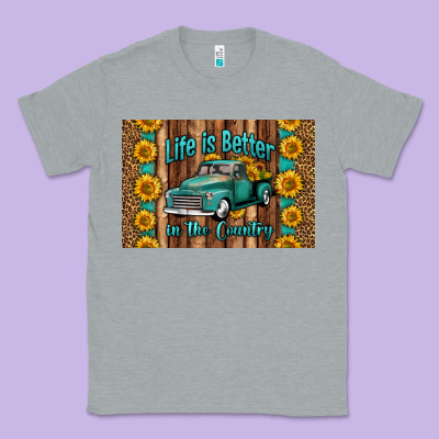 Life Is Better In The Country Skinny Metal Can Holder Classic Tee Designed By Hra Design Shop