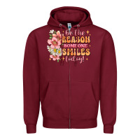 Burgundy be the reason someone smiles today Zipper Hoodie - JahusDesignShop