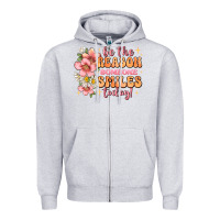 Heather Grey be the reason someone smiles today Zipper Hoodie - JahusDesignShop