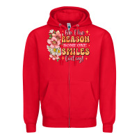 Red be the reason someone smiles today Zipper Hoodie - JahusDesignShop