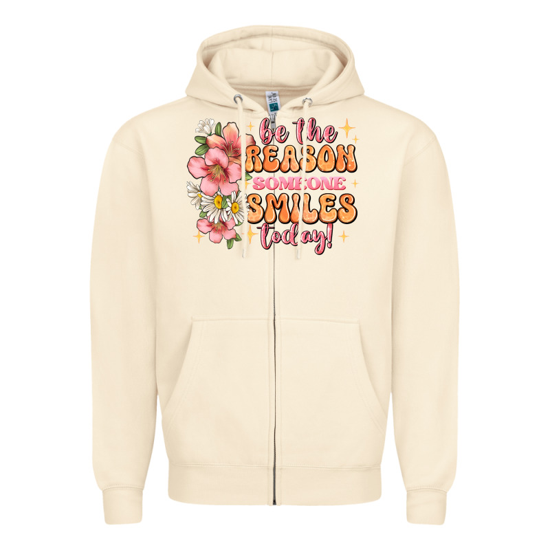 Be The Reason Someone Smiles Today Zipper Hoodie by JahusDesignShop | Teevron