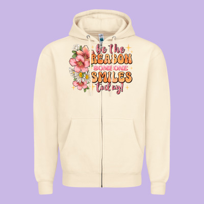 Be The Reason Someone Smiles Today Zipper Hoodie Designed By Jahusdesignshop