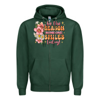 Sports Green be the reason someone smiles today Zipper Hoodie - JahusDesignShop