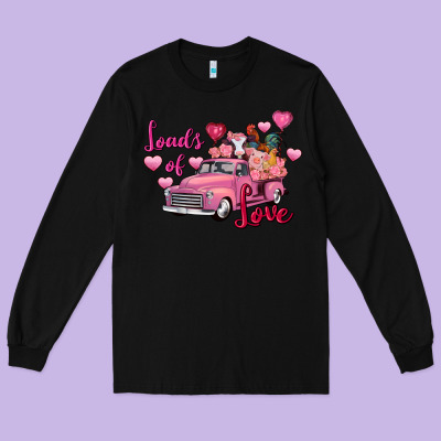 Loads Of Love Valentine's Day Farm Truck Long Sleeve Tee Designed By Fadigitalartstudio