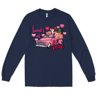 Navy loads of love valentine's day farm truck Long Sleeve Tee - FaDigitalArtStudio
