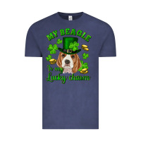 Vintage Denim st.patrick's day my beagle is my lucky charm Vintage Tee - RanaPortraitStore