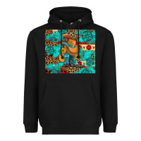 Black cowboy boots with turquoise and aztec Heavyweight Hoodie - Artiststas