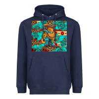Navy cowboy boots with turquoise and aztec Heavyweight Hoodie - Artiststas