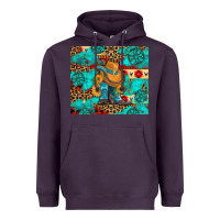 Plum cowboy boots with turquoise and aztec Heavyweight Hoodie - Artiststas