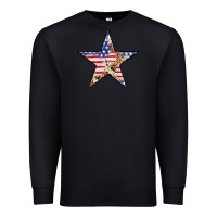 Black American Flag Star Premium Sweatshirt - LillyAllenDesigns