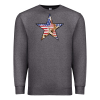 Charcoal Heather American Flag Star Premium Sweatshirt - LillyAllenDesigns