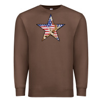 Chestnut American Flag Star Premium Sweatshirt - LillyAllenDesigns