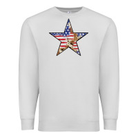 Dove Grey American Flag Star Premium Sweatshirt - LillyAllenDesigns
