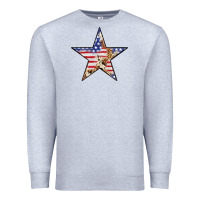 Heather Grey American Flag Star Premium Sweatshirt - LillyAllenDesigns