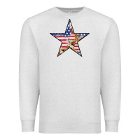 Oatmeal Heather American Flag Star Premium Sweatshirt - LillyAllenDesigns