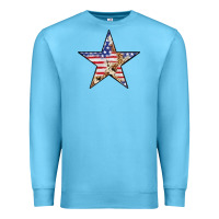 Ocean Blue American Flag Star Premium Sweatshirt - LillyAllenDesigns