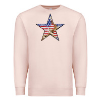 Pale Pink American Flag Star Premium Sweatshirt - LillyAllenDesigns