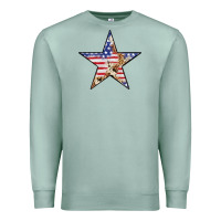 Seafoam American Flag Star Premium Sweatshirt - LillyAllenDesigns
