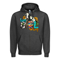 Charcoal Heather hay girl hay Zipper Hoodie - AdoDesignShop