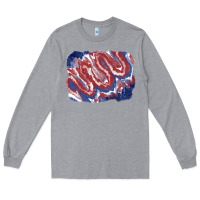 Heather Grey Patriotic tie dye background Long Sleeve Tee - CowGirlArtShop