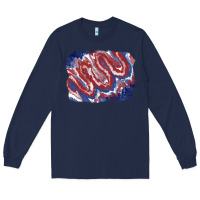 Navy Patriotic tie dye background Long Sleeve Tee - CowGirlArtShop