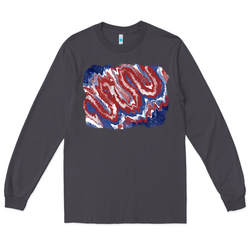 Patriotic Tie Dye Background Long Sleeve Tee by CowGirlArtShop | Teevron